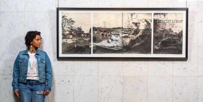 S Angelique Patricia Mary Bougaard (University of Johannesburg) Crucified Mixed media drawing on handmade paper