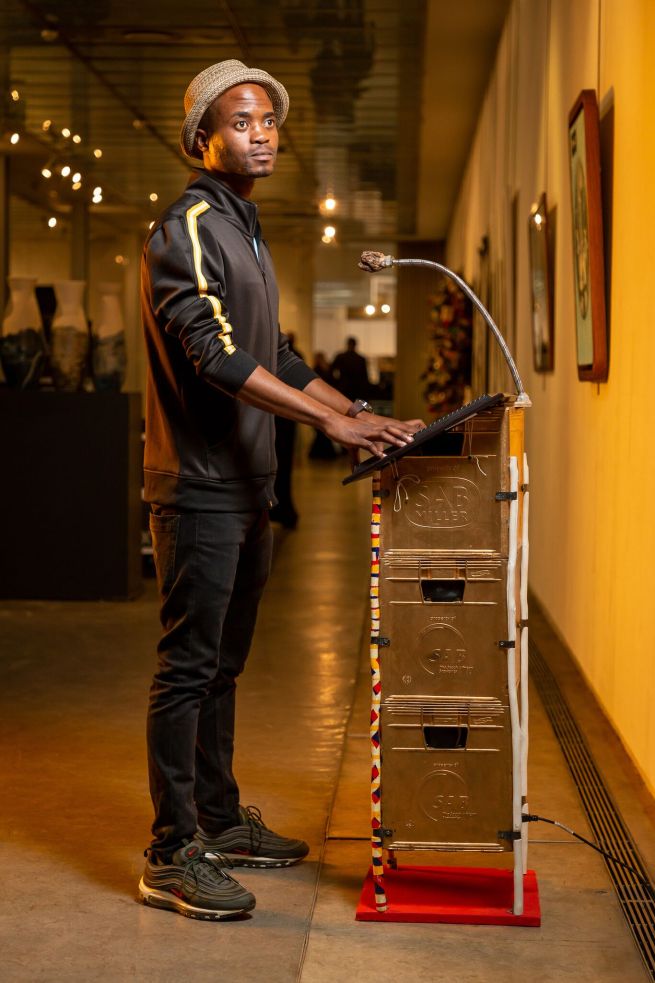 S Mlamuli Eric Zulu (Durban) Enlightened Art gathering Mixed media