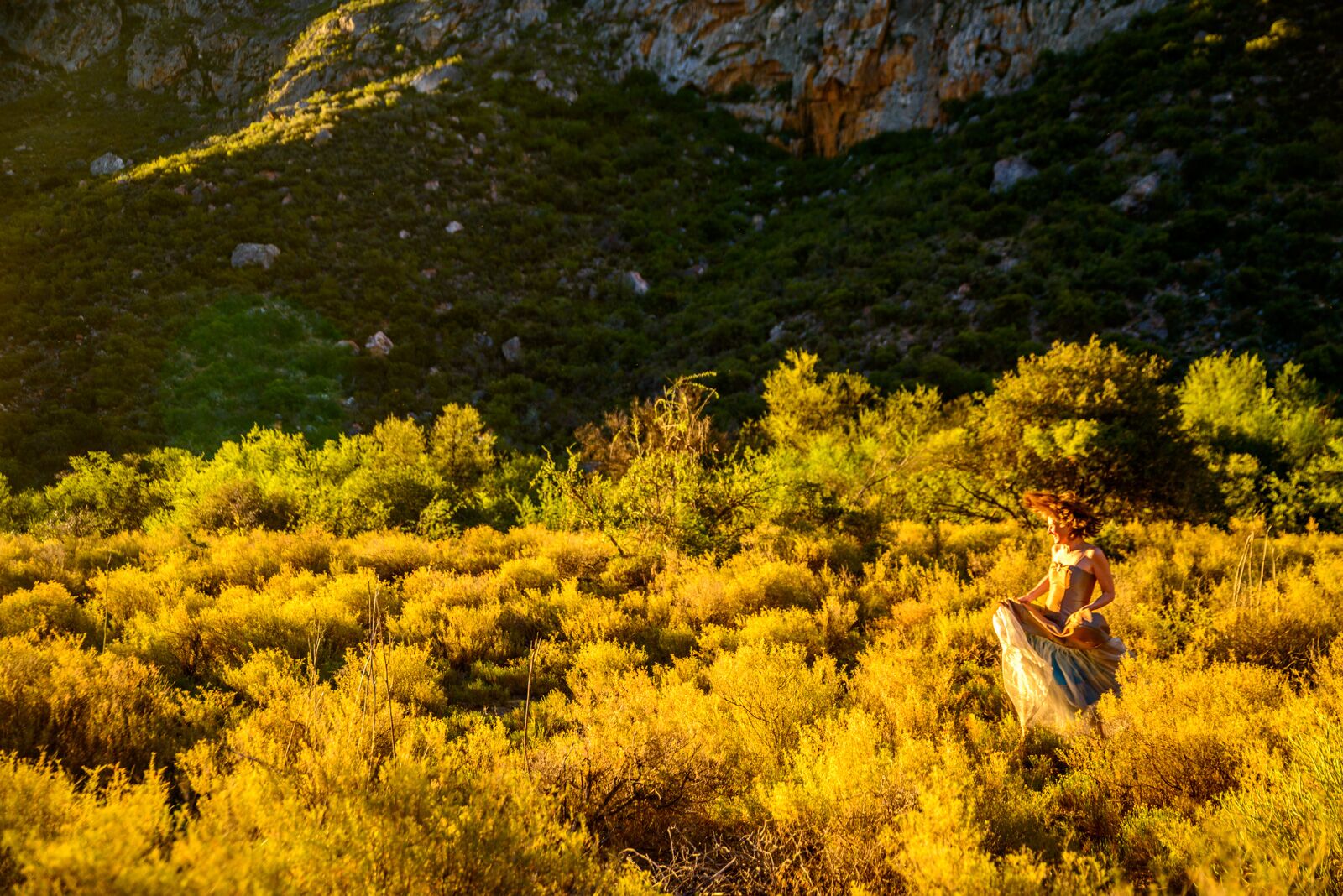 Sally dancing in the Karoo