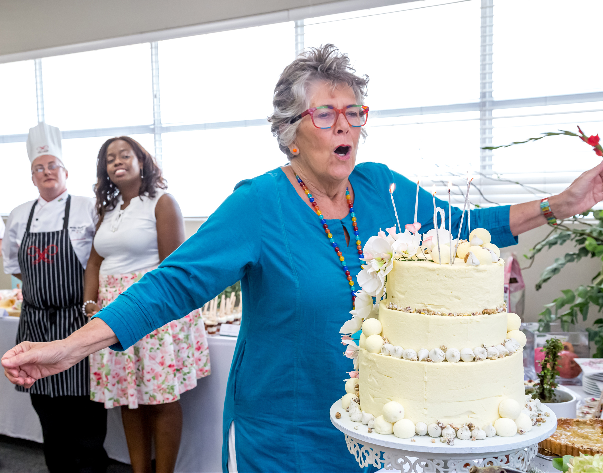 Prue blowing out the candles...finally!